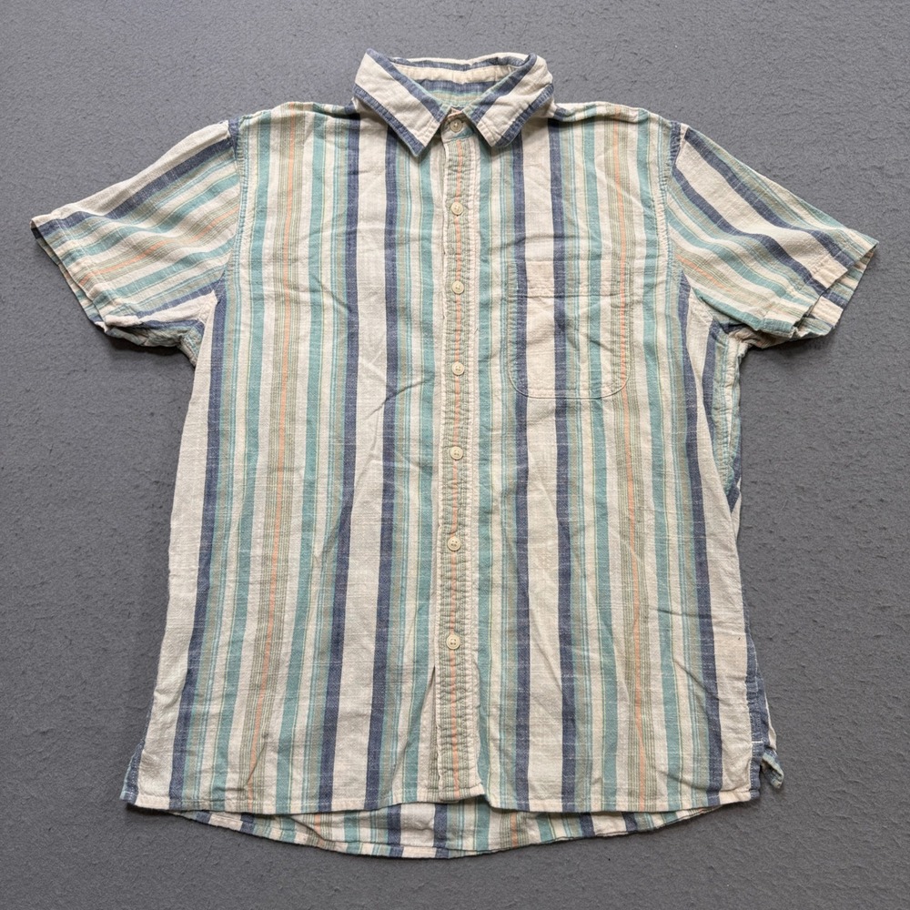 American Eagle Shirt Men's M‎ Color Stripe Short Sleeve Button Down Brushpopper